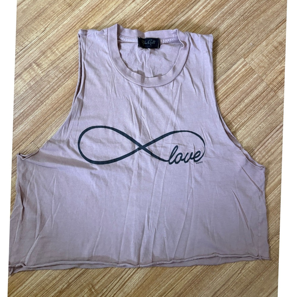 Brandy Melville Infinity Love Muscle‎ Tank Top Mauve Pink John Galt Crop Relaxed
